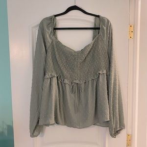 Arula Sage Green Babydoll Top
